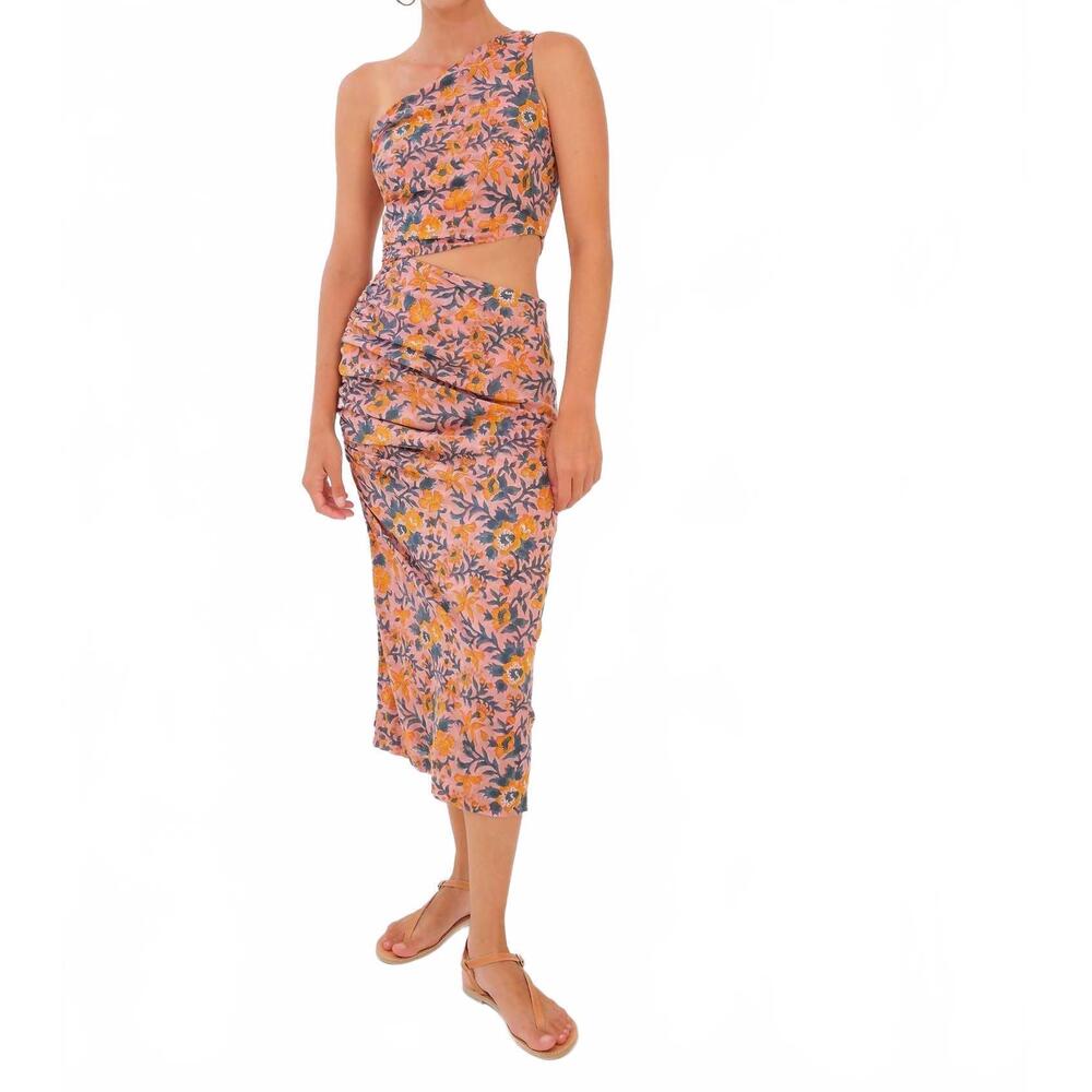 NEW DESERT QUEEN katya one shoulder dress in pink blossom